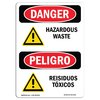Signmission Safety Sign, OSHA Danger, 10" Height, Hazardous Waste Bilingual Spanish OS-DS-D-710-VS-1319